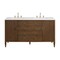James Martin Vanities 60'' Double Vanity, Mid Century Walnut w/ 3 CM White Zeus Quartz Top 485-V60D-WLT-3WZ - alternate 1